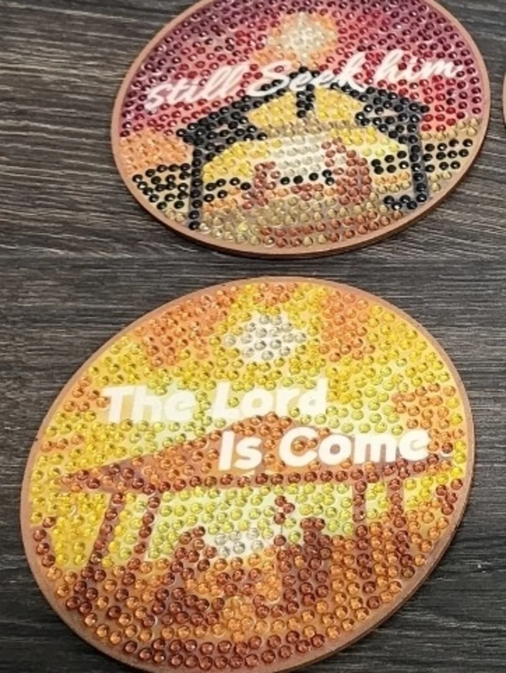 Christmas Theme Diamond Painting Coasters, Set Of 6